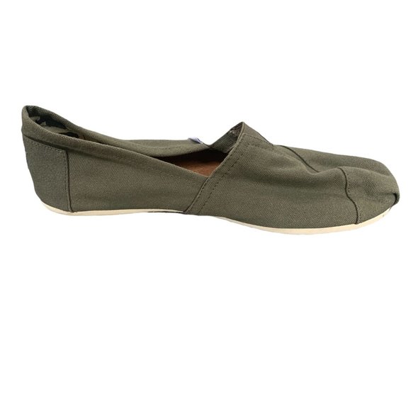 TOMS Men's Alpargata Cotton Canvas Classic Slip On in Olive Green Size 12 - Picture 5 of 11
